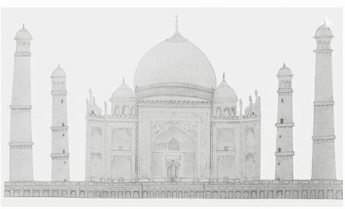 Taj Mahal pencil drawing