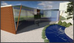 Canteen beside water