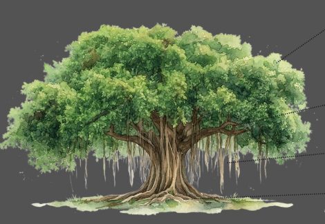 Banyan tree concept illustration
